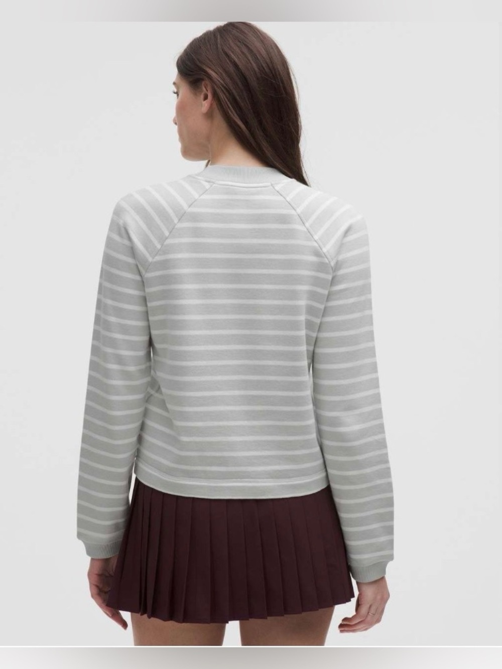 Lululemon Cotton French Terry Crewneck Pullover in Yachtie Stripe Vapor White - Picture 4 of 9